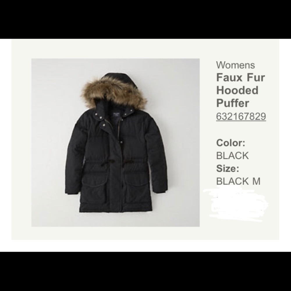 🎀Abercrombie & Fitch Faux Fur Hooded Puffer🎀